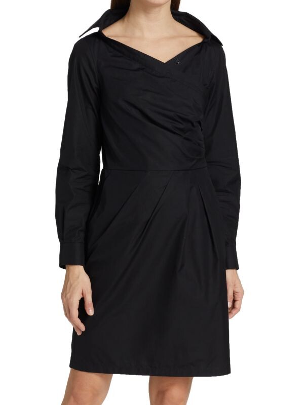 

Платье Squaw Max Mara из хлопкового поплина со сборками, черный