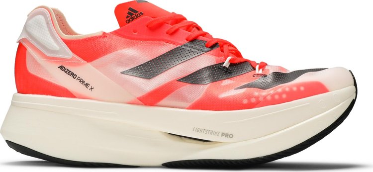 Кроссовки Adidas Adizero Prime X 'White Solar Red', красный - фото