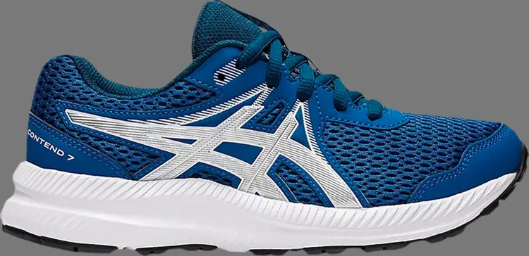 

Кроссовки contend 7 gs 'lake drive pure silver' Asics, синий