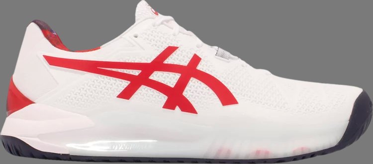 Кроссовки gel resolution 8 le 'white classic red' Asics, белый - фото