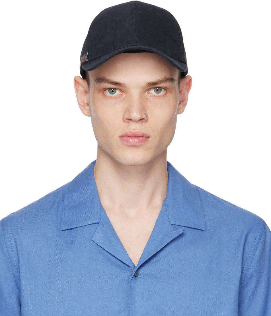 

Темно-синяя бейсболка с фирменными полосками Paul Smith