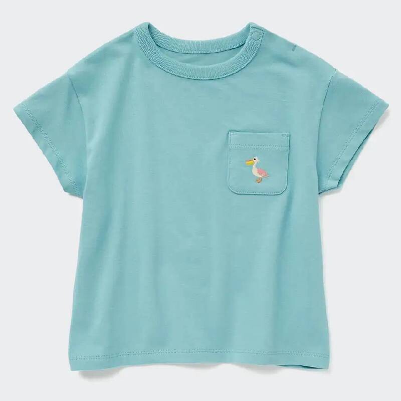 

Футболка для малышей Uniqlo Toddler Dry Short, голубой