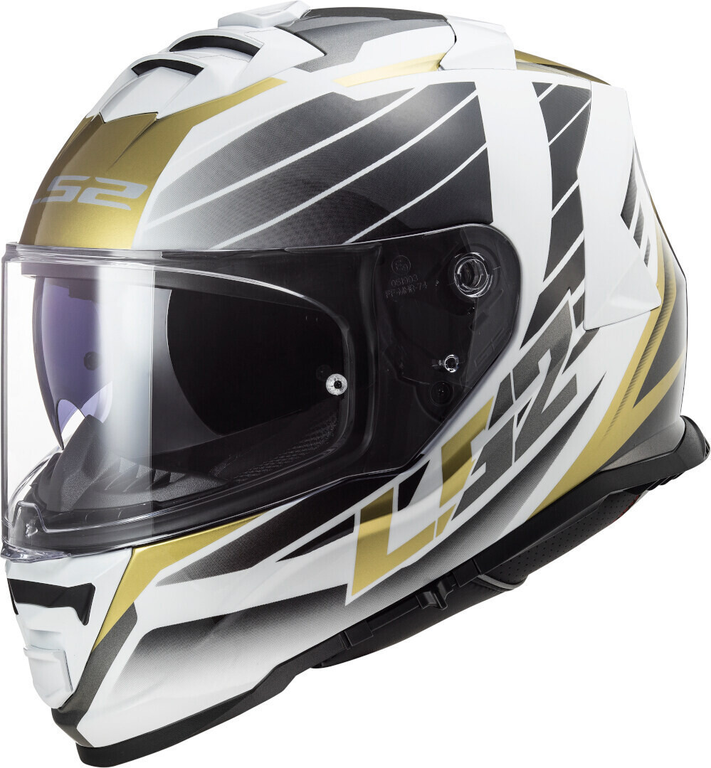 

Шлем LS2 FF800 Storm Nerve, бело-золотистый