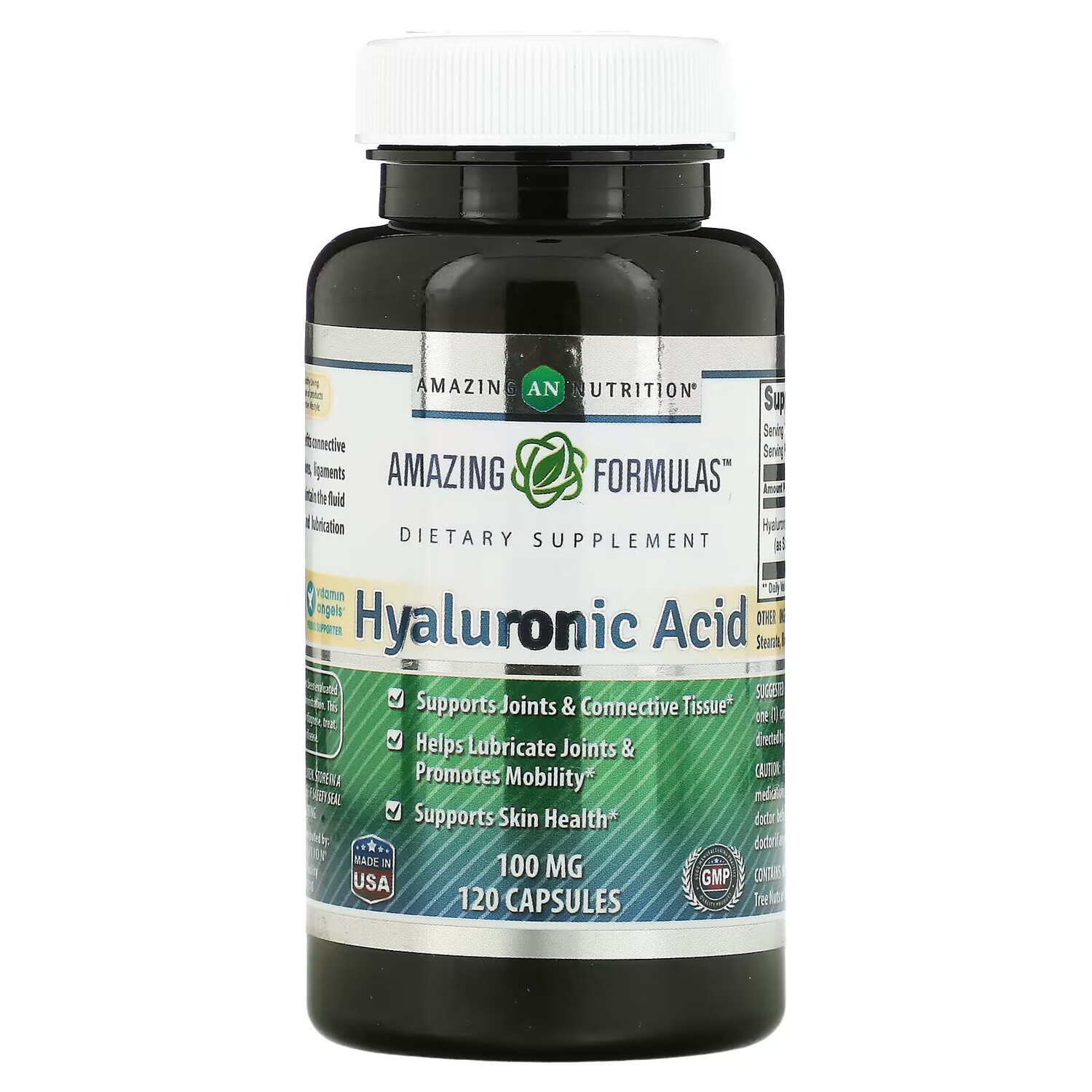 

Amazing Nutrition, гиалуроновая кислота, 100 мг, 120 капсул