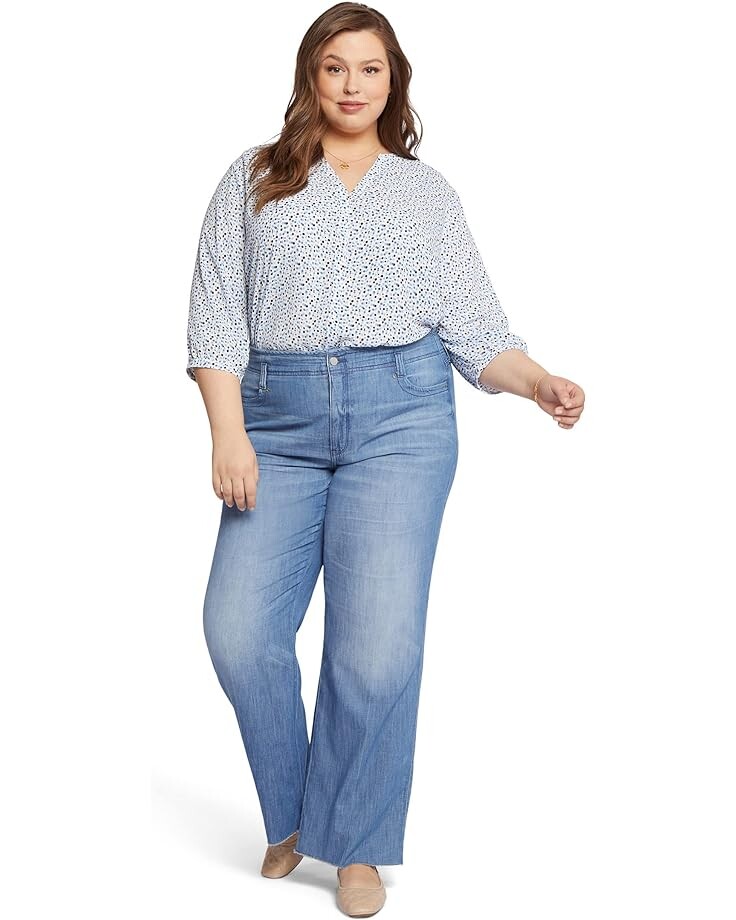

Джинсы NYDJ Plus Size High-Rise Teresa Wide Leg Hollywood Waistband in Everly, цвет Everly