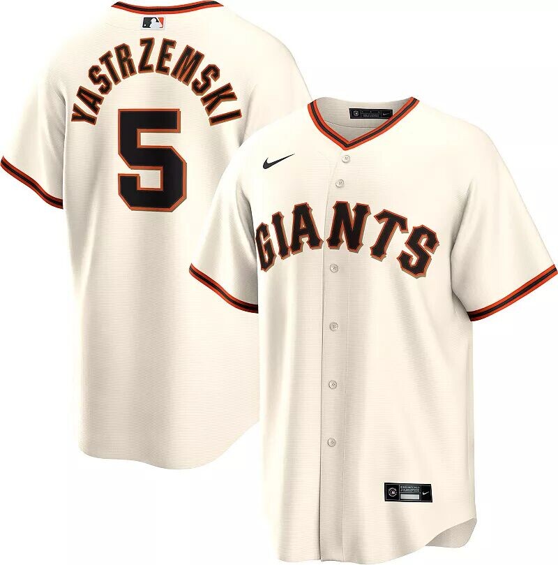 

Мужское джерси Nike San Francisco Giants Mike Yastrzemski #5 Cream Cool Base