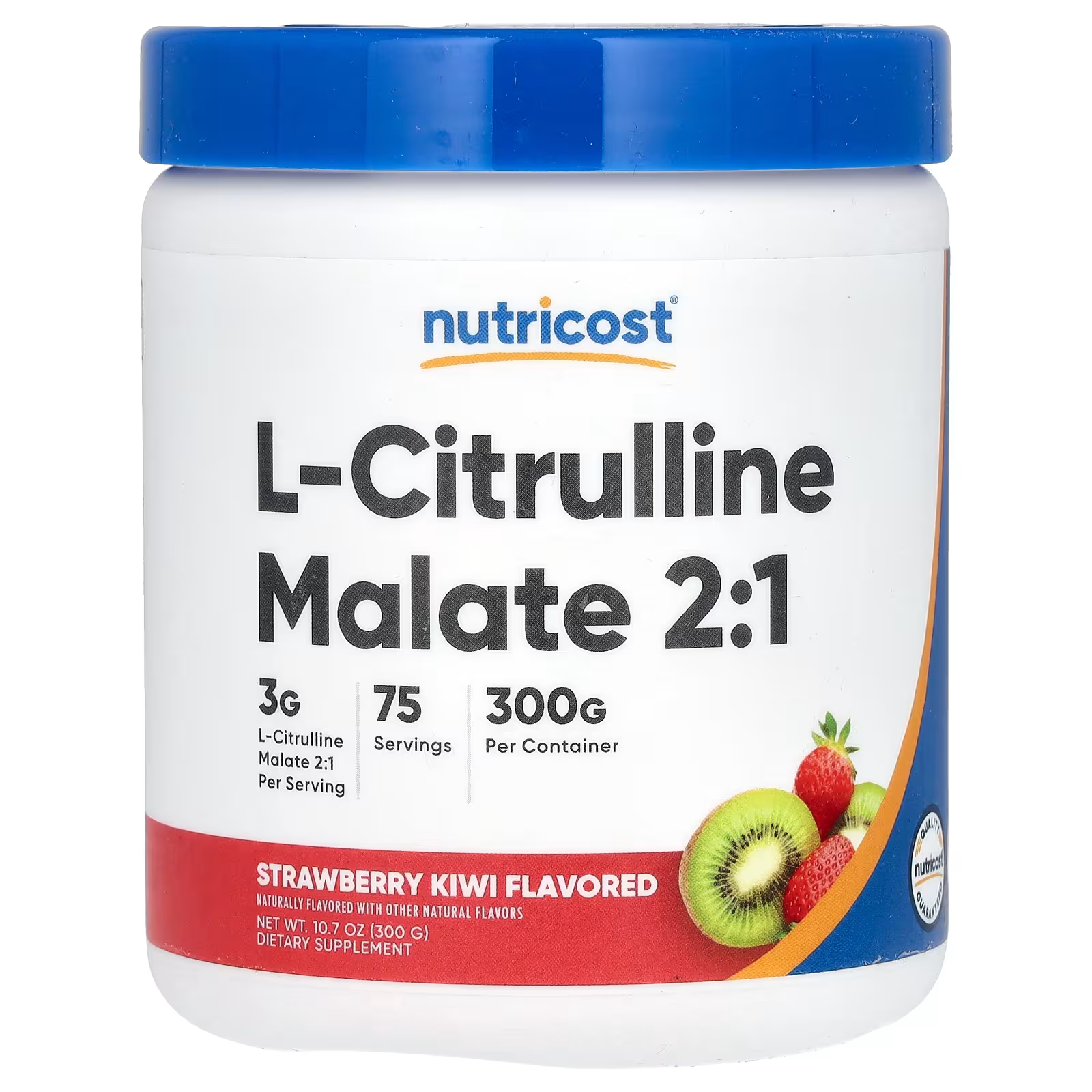 L-цитруллин малат 2:1 Nutricost со вкусом клубники и киви, 300 г