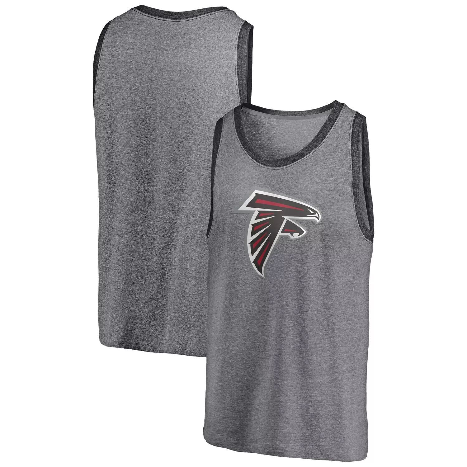 

Мужская майка Fanatics с принтом серого/темно-серого цвета Atlanta Falcons Famous Tri-Blend