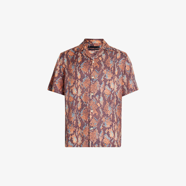 

Тканая рубашка Rattle с короткими рукавами Allsaints, коричневый