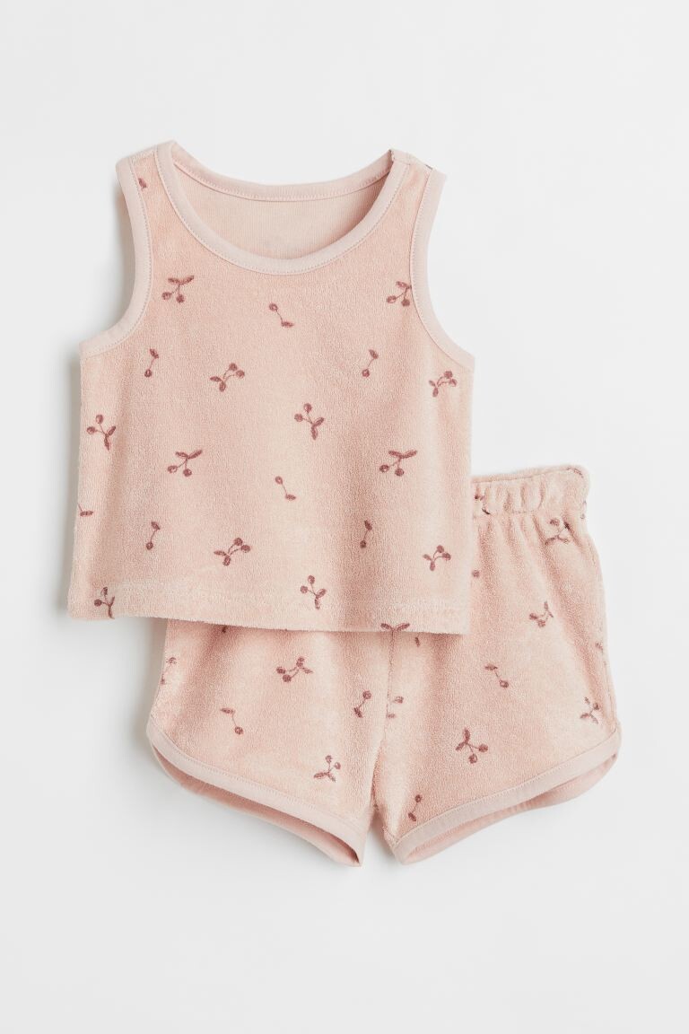 

Махровый комплект из 2 предметов H&M, пудрово-розовый/вишня