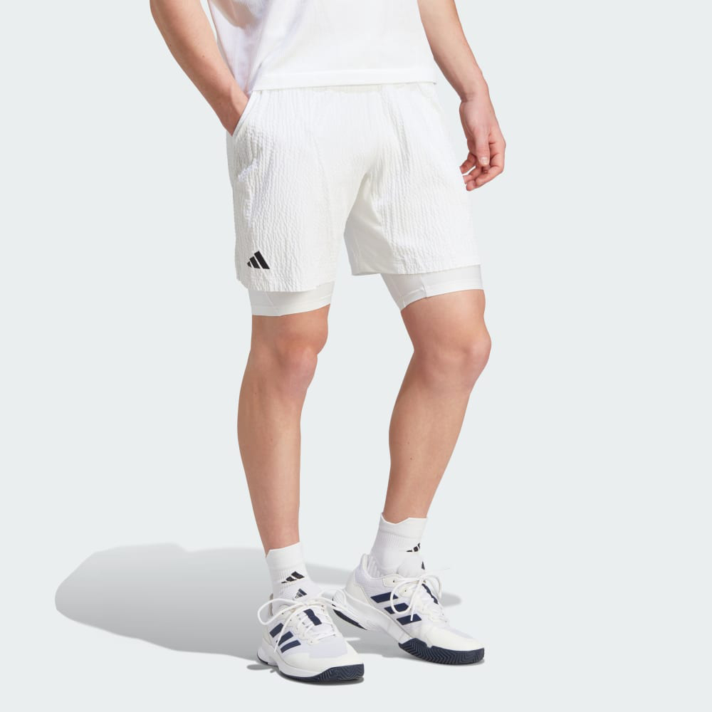 Шорты Adidas Aeroready Pro Two-In-One Seersucker Tennis Shorts, Белый