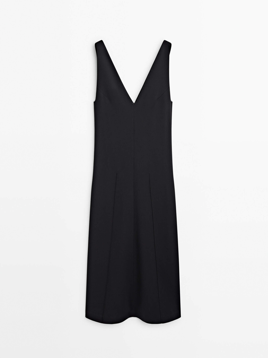 

Платье Massimo Dutti V-neck Midi With Straps, черный