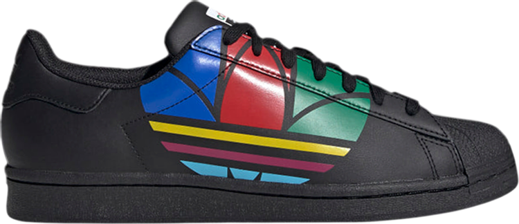 Кроссовки Adidas Superstar Pure 'Colorful Trefoil - Core Black', черный - фото