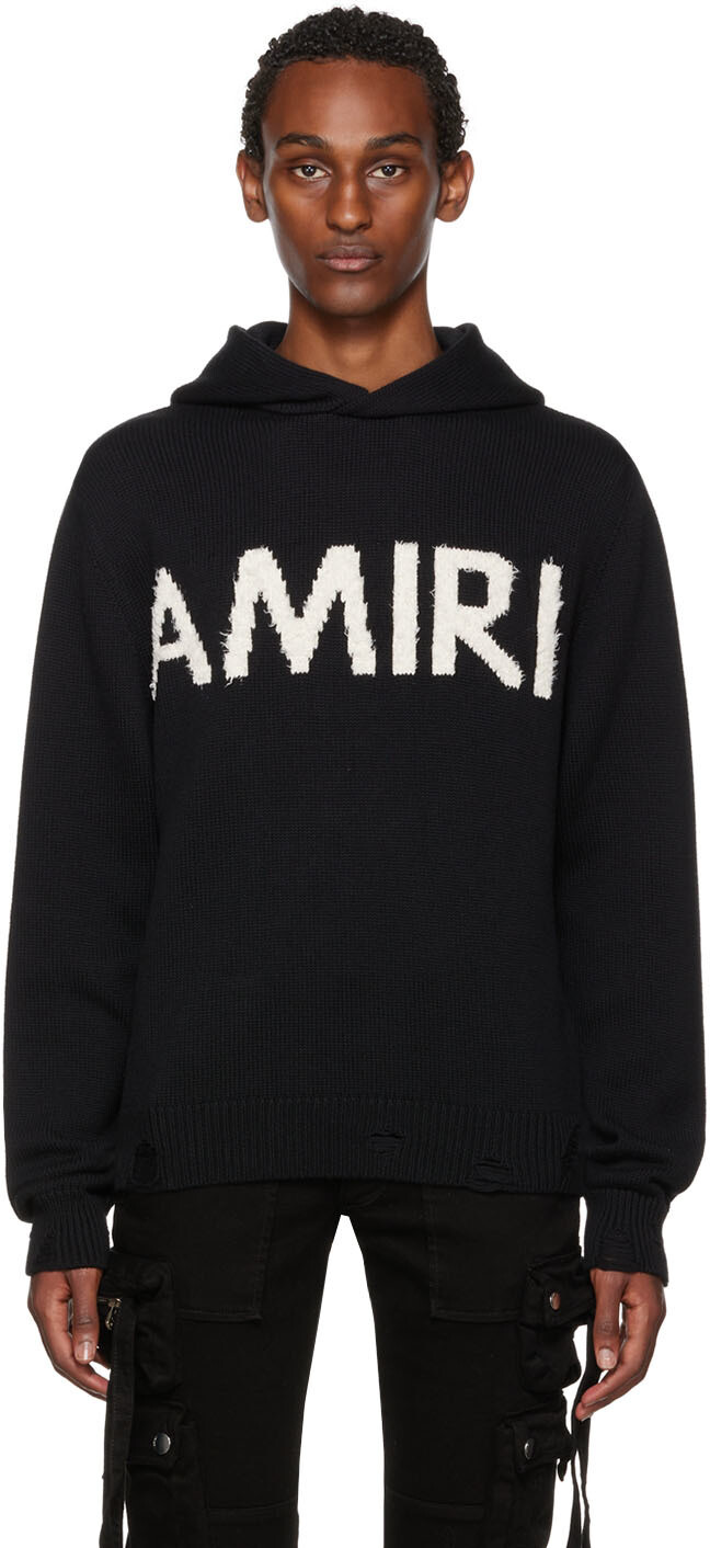 

Черный худи с ресничками AMIRI