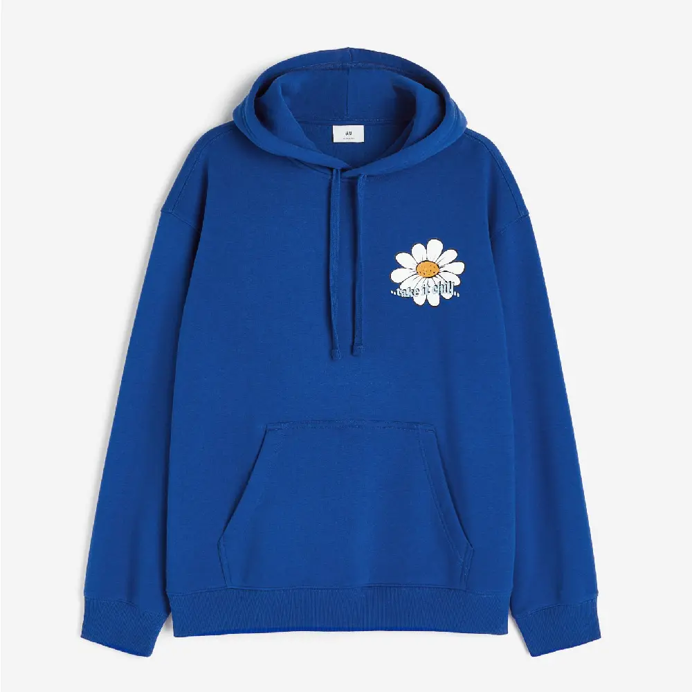 

Толстовка H&M Relaxed Fit Printed Flowers, синий