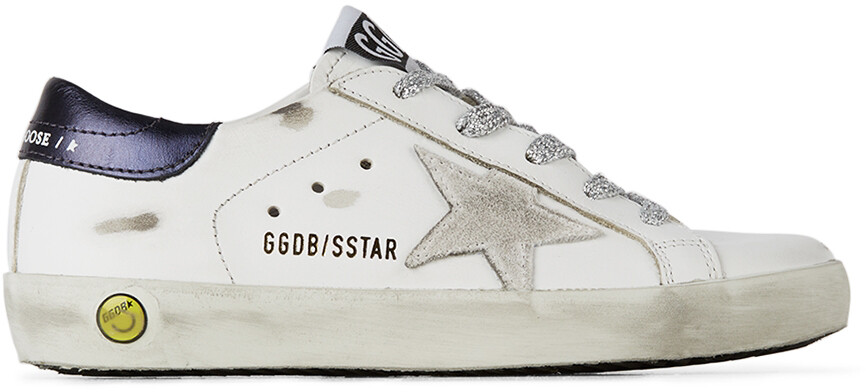 

Детские бело-темно-синие классические кроссовки Super-Star Golden Goose