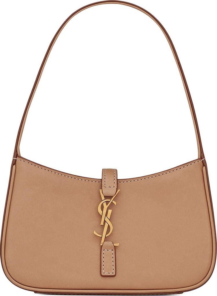 

Сумка Saint Laurent Le 5 À 7 Mini Hobo Bag Brown/Gold, коричневый
