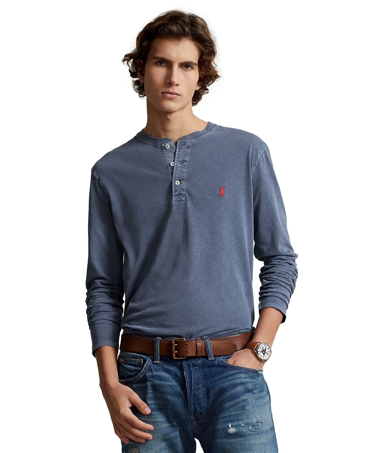 

Мужская рубашка из джерси с завязками на пуговицах Polo Ralph Lauren, мульти