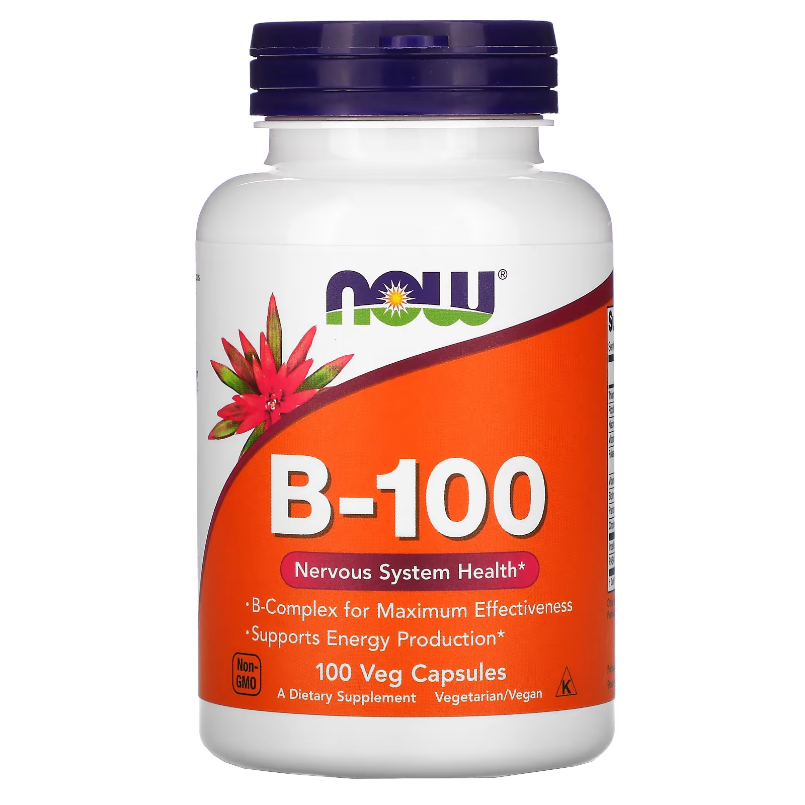 Витамин B-100 NOW Foods, 100 капсул now foods витамин b 1 100 mg