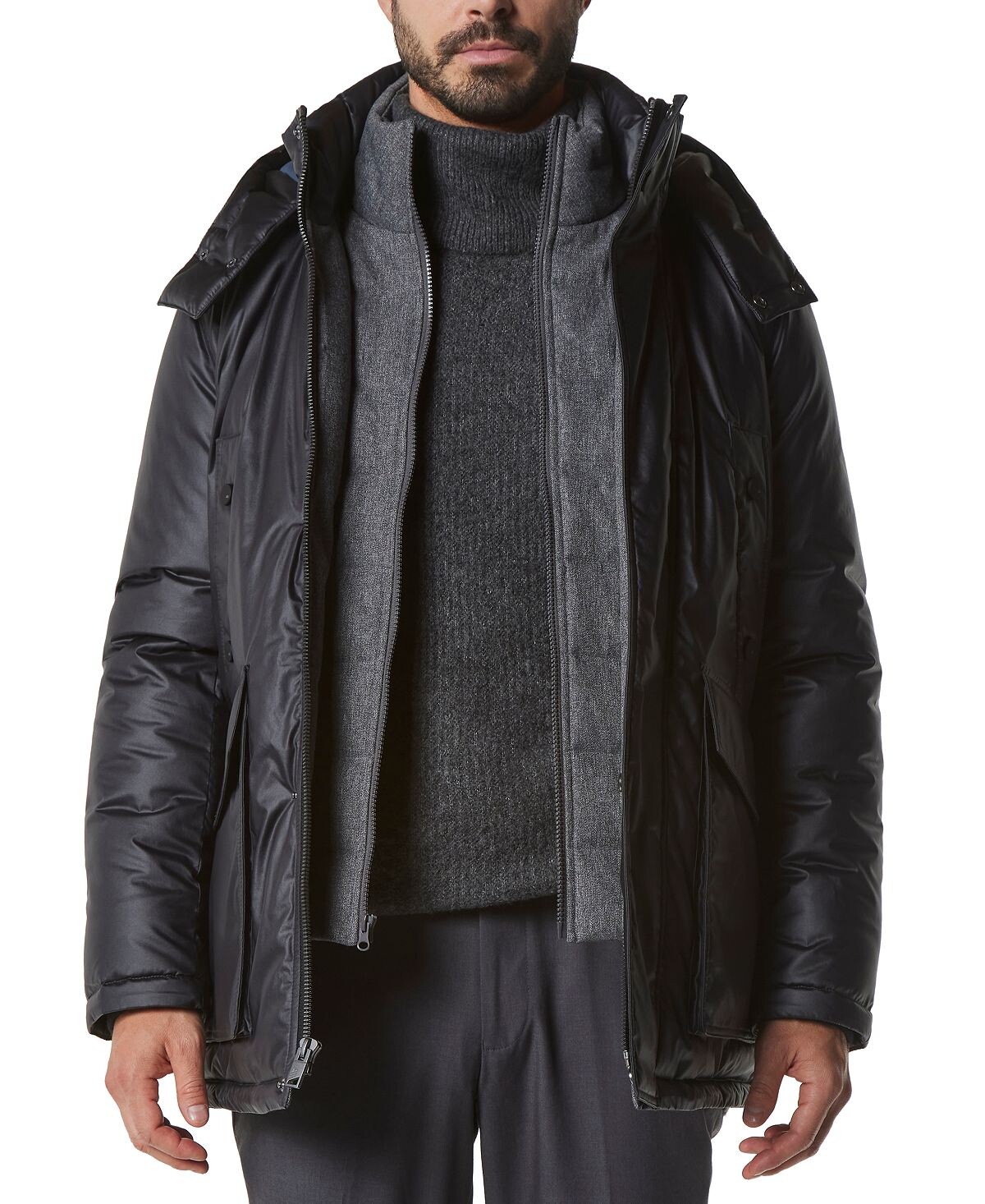 

Мужская парка oxley tumbled resin parka Marc New York, Черный