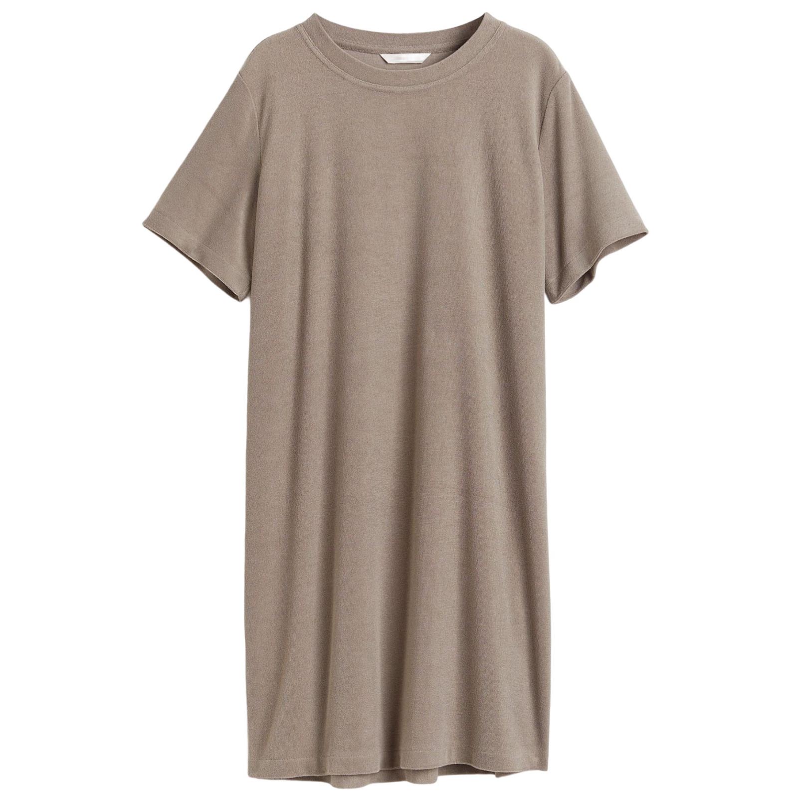 Платье-футболка H&M Terry, серо-коричневый