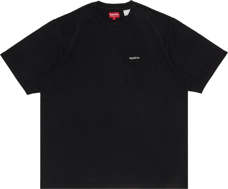 Футболка Supreme Short-Sleeve Pocket Tee 'Black', черный футболка adidas pocket tee m embroidered sports short sleeve black черный