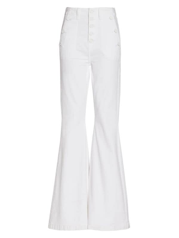 

Джинсы с Высокой Посадкой 7 For All Mankind Portia Megaflare из эластичного хлопка, белый