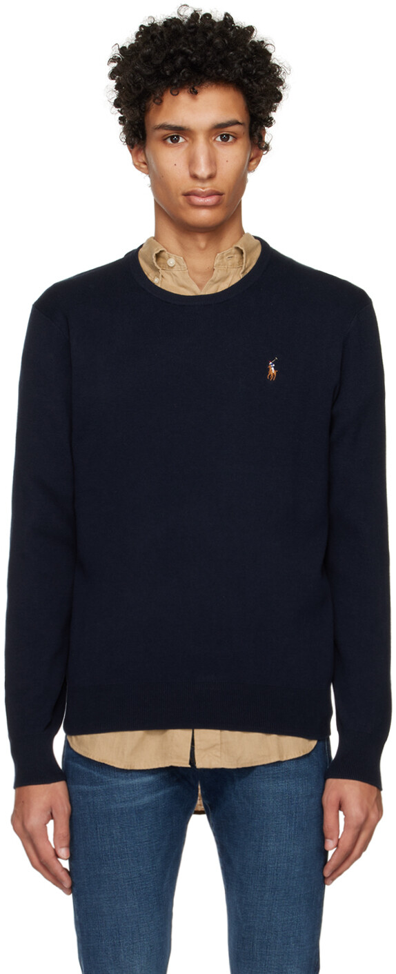 

Темно-синий свитер с круглым вырезом Polo Ralph Lauren