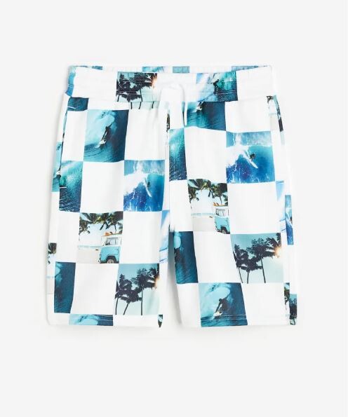 

Шорты с принтом серфер H&M Serfer Patterned, светло-синий