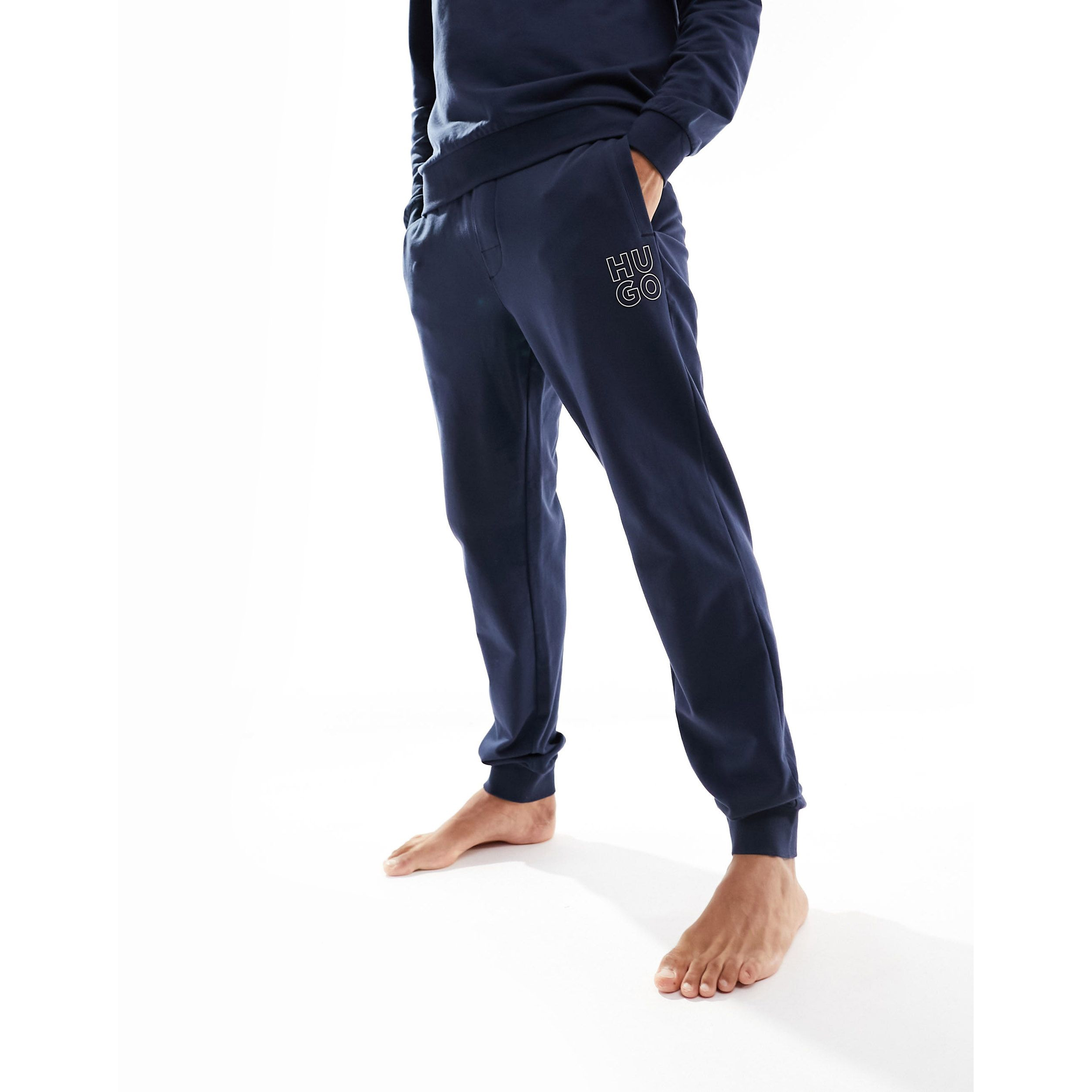 Брюки Hugo Bodywear Stacked Logo, темно-синий брюки hugo bodywear stacked logo темно синий