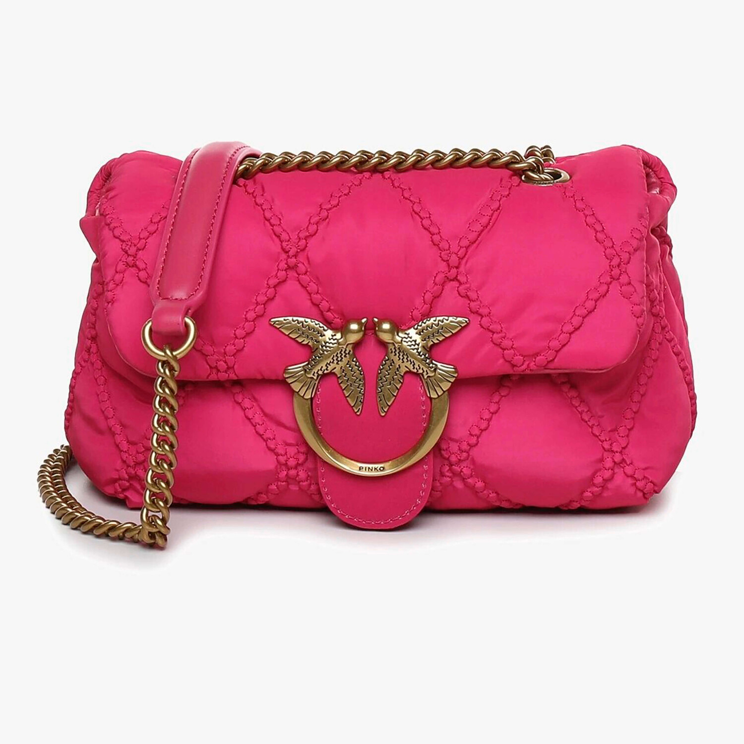 

Сумка кросс-боди Pinko Mini Love Puff, ярко-розовый