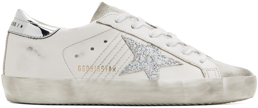 

Бело-серебряные кроссовки Super-Star Golden Goose, Серый, Бело-серебряные кроссовки Super-Star Golden Goose