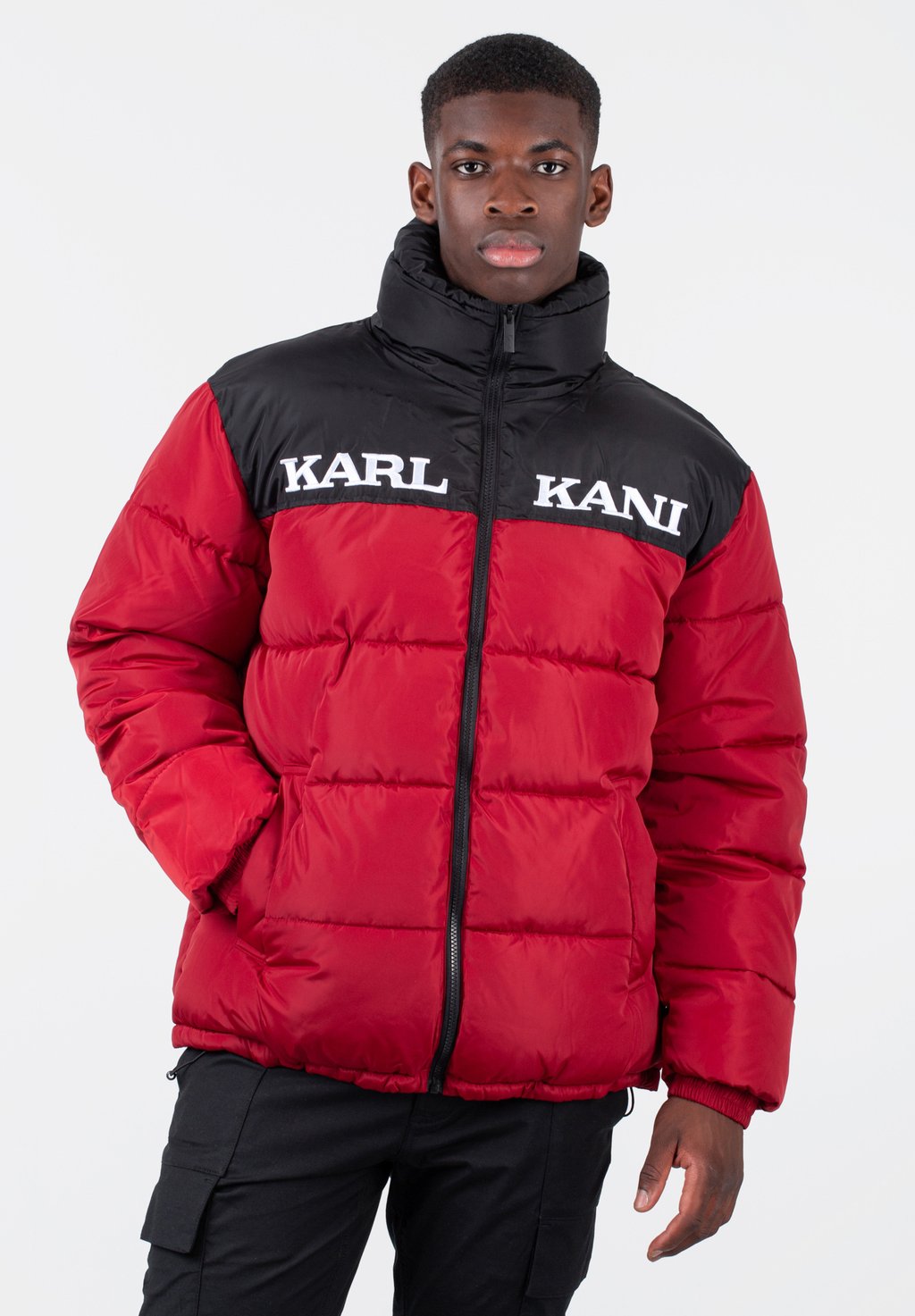 Куртка Karl Kani RETRO ESSENTIAL PUFFER, темно-красный куртка karl kani retro puffer черный белый