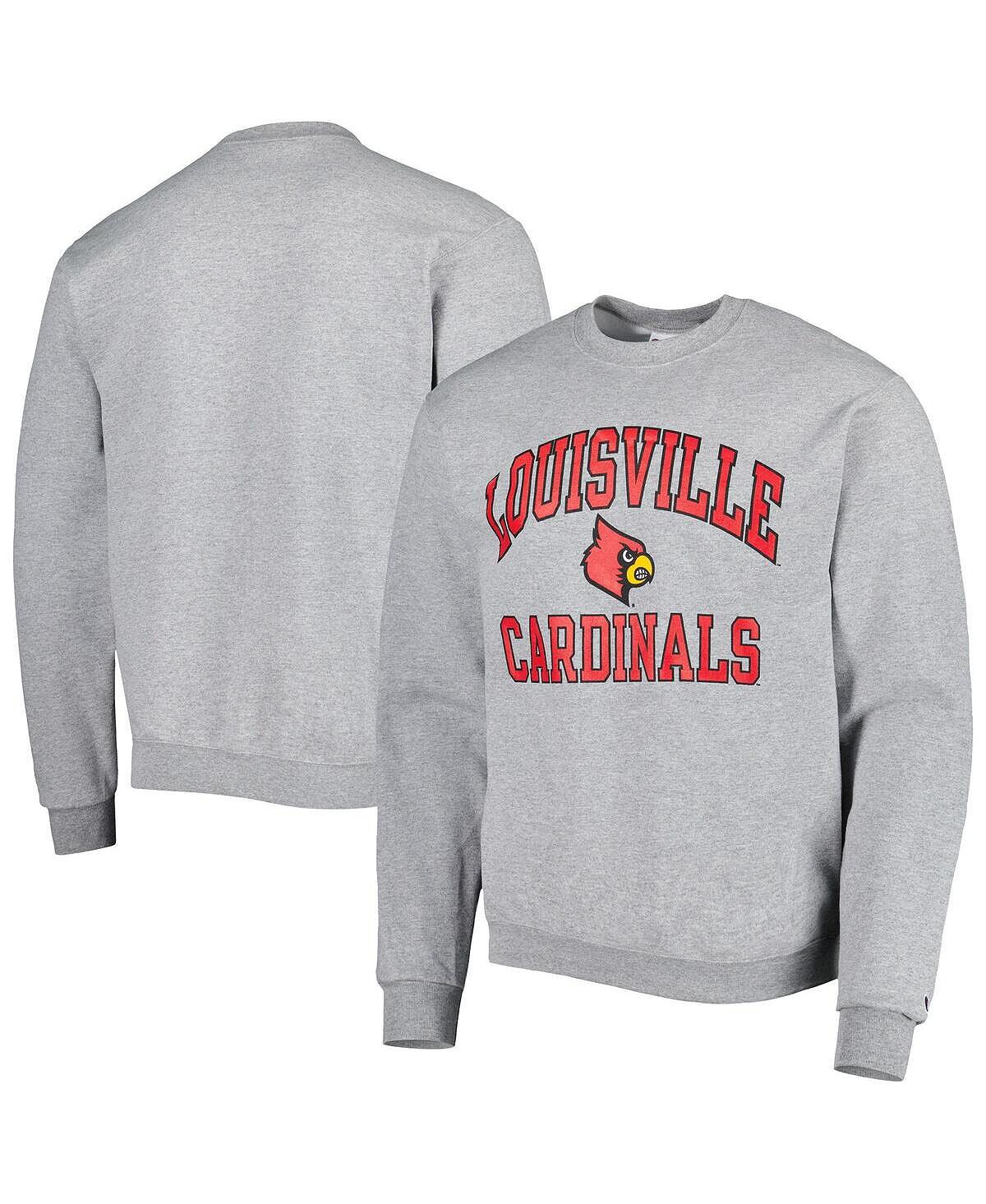 

Мужской пуловер с высоким мотором Heather Grey Louisville Cardinals Champion