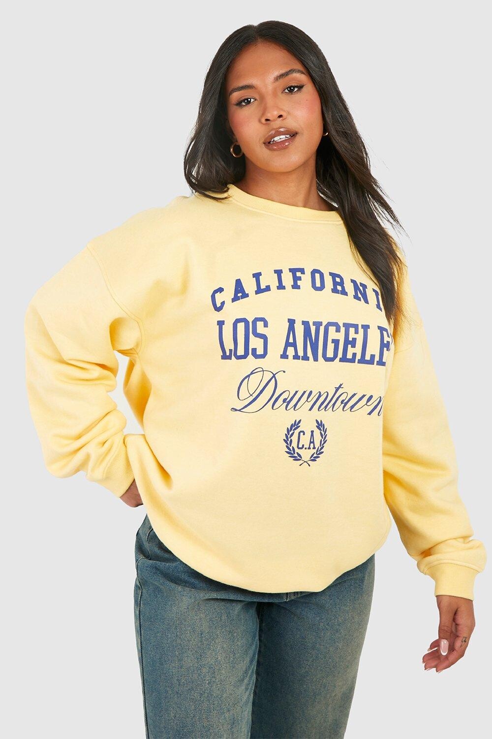 

Свитшот plus los angeles Boohoo, лемон