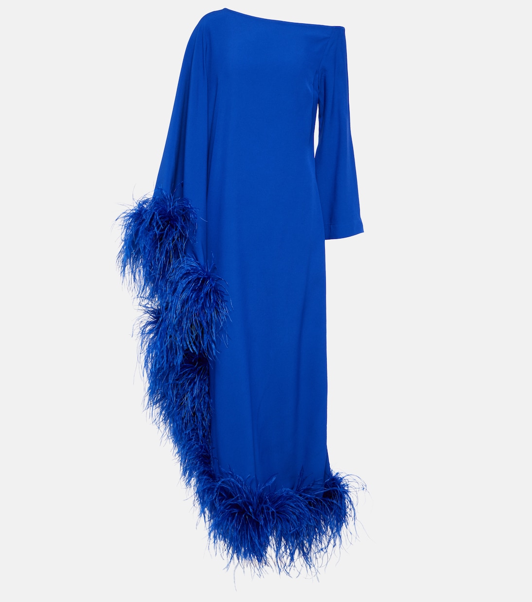 Экстравагантное платье ubud с отделкой перьями Taller Marmo, синий