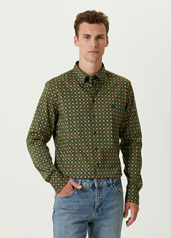 

Зеленая рубашка с геометрическим узором Etro