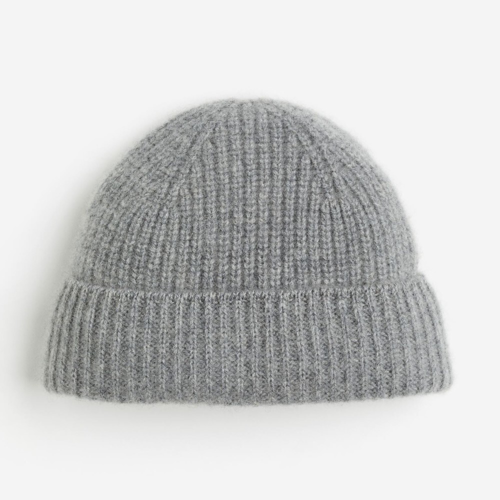 

Шапка H&M Rib-knit Cashmere, серый
