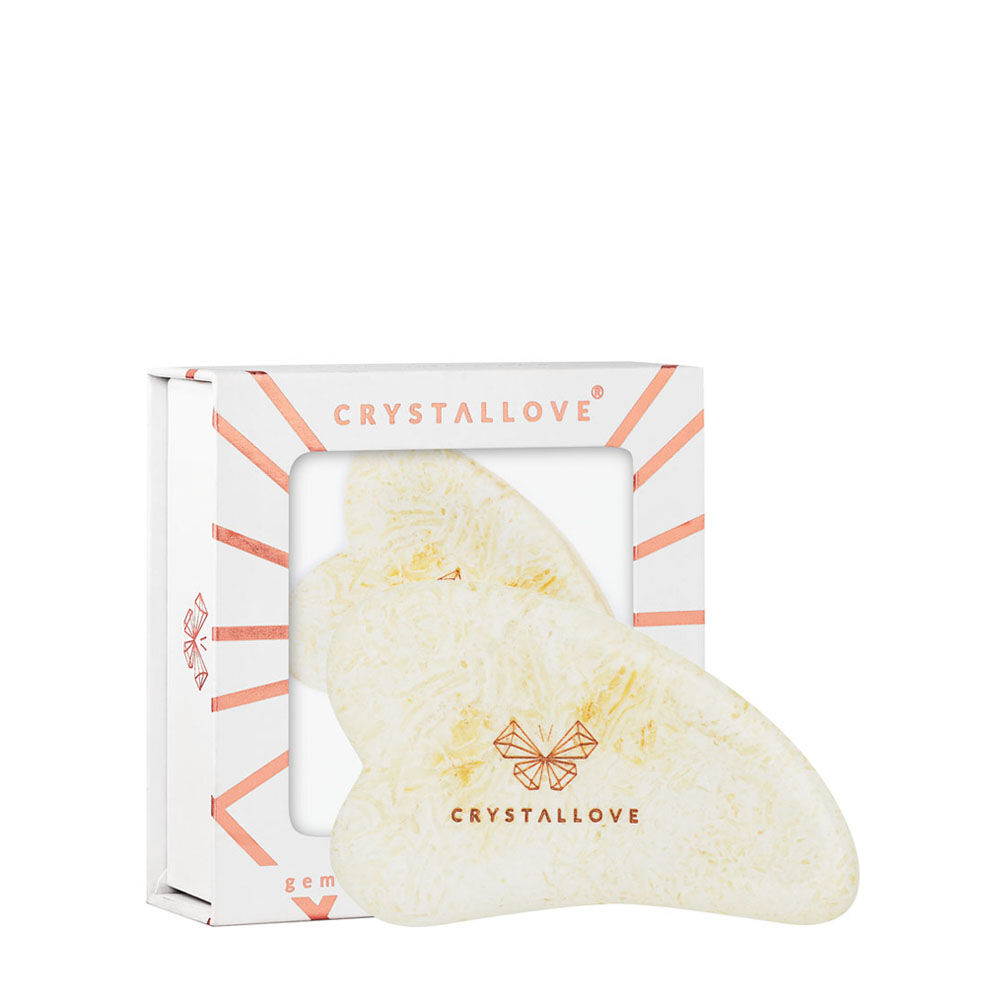 Crystallove Amber Collection Массажная пластина для лица гуаша из молочного янтаря, 1 шт.