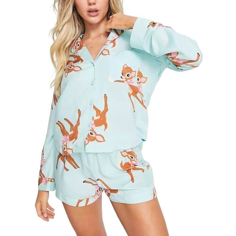 

Пижама Asos Design Modal Deer, мятный