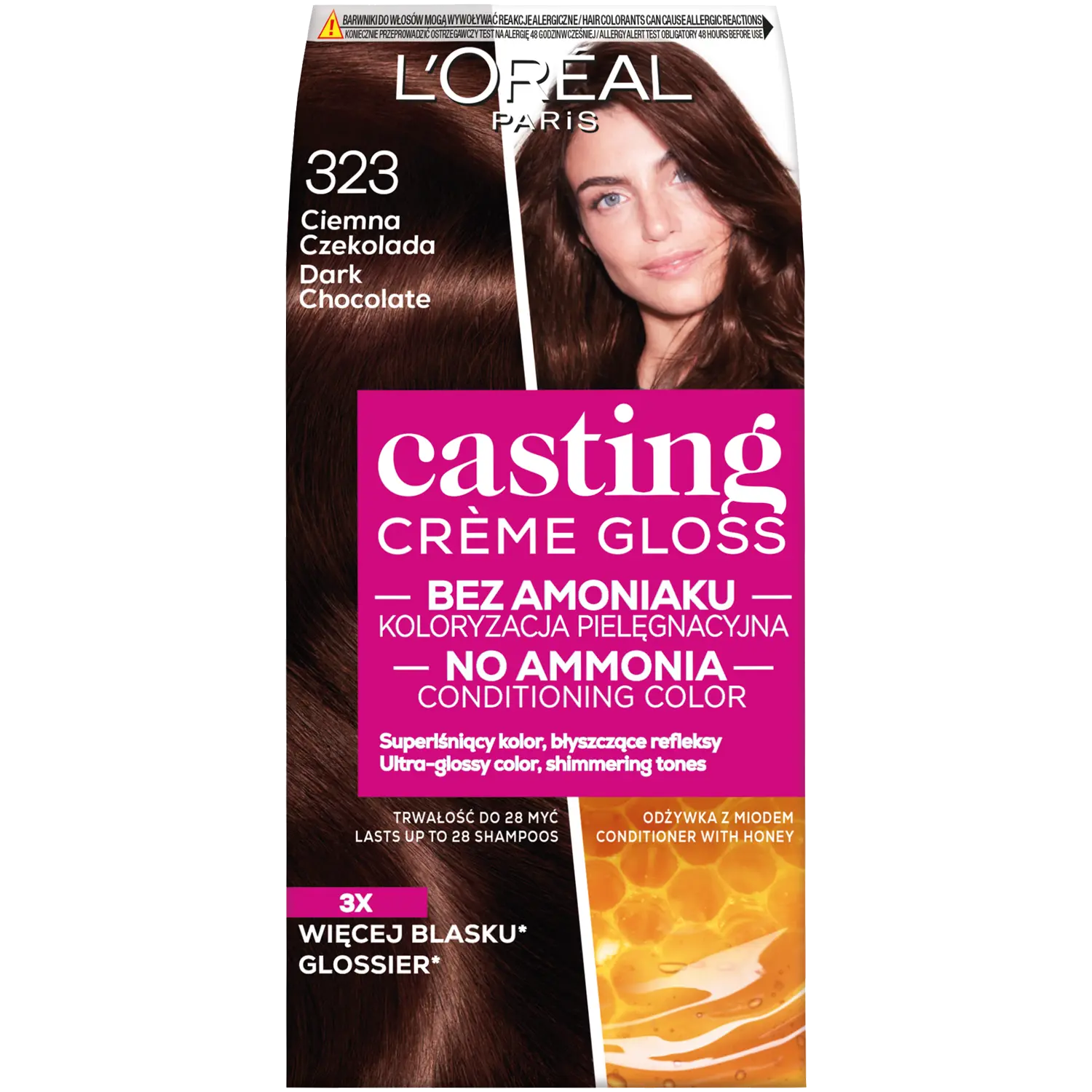 

L'Oréal Paris Casting Crème Gloss краска для волос 323 темный шоколад, 1 упаковка