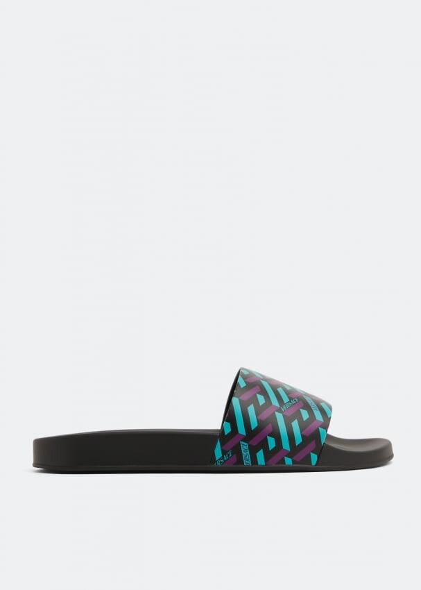 

Шлепанцы VERSACE La Greca slides, принт