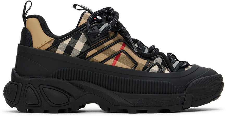 

Детские бежево-черные кроссовки в винтажную клетку Burberry