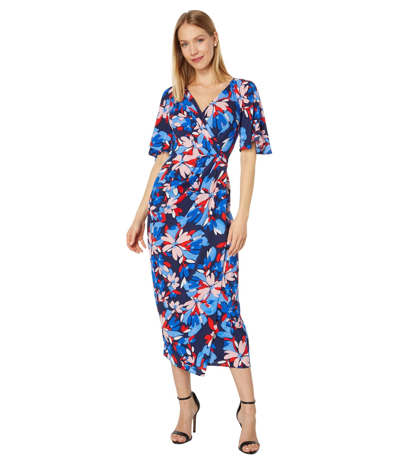 

Платье Maggy London, V-Neck Flutter Sleeve Dress