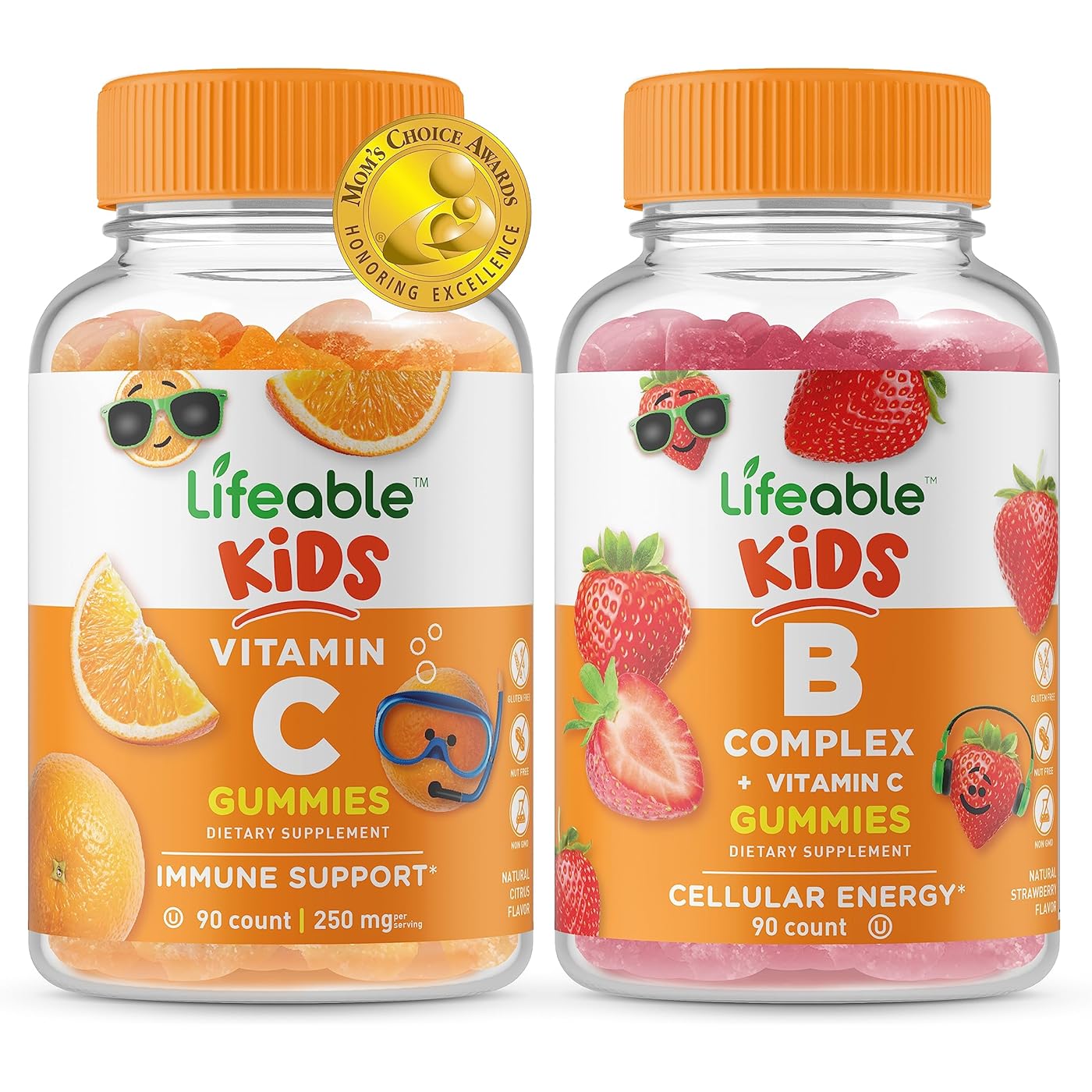 Набор витаминов Lifeable Kids Vitamin C + B Complex, 2 предмета, 90 таблеток