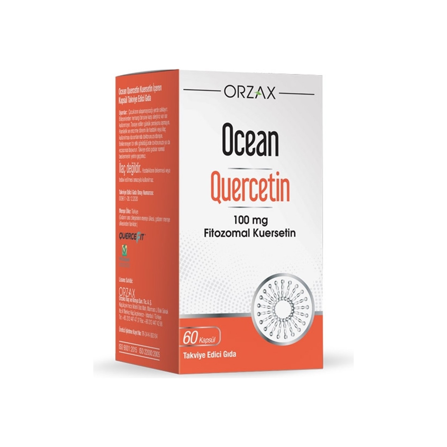 цена Кверцетин Ocean Orzax 100 мг, 60 капсул