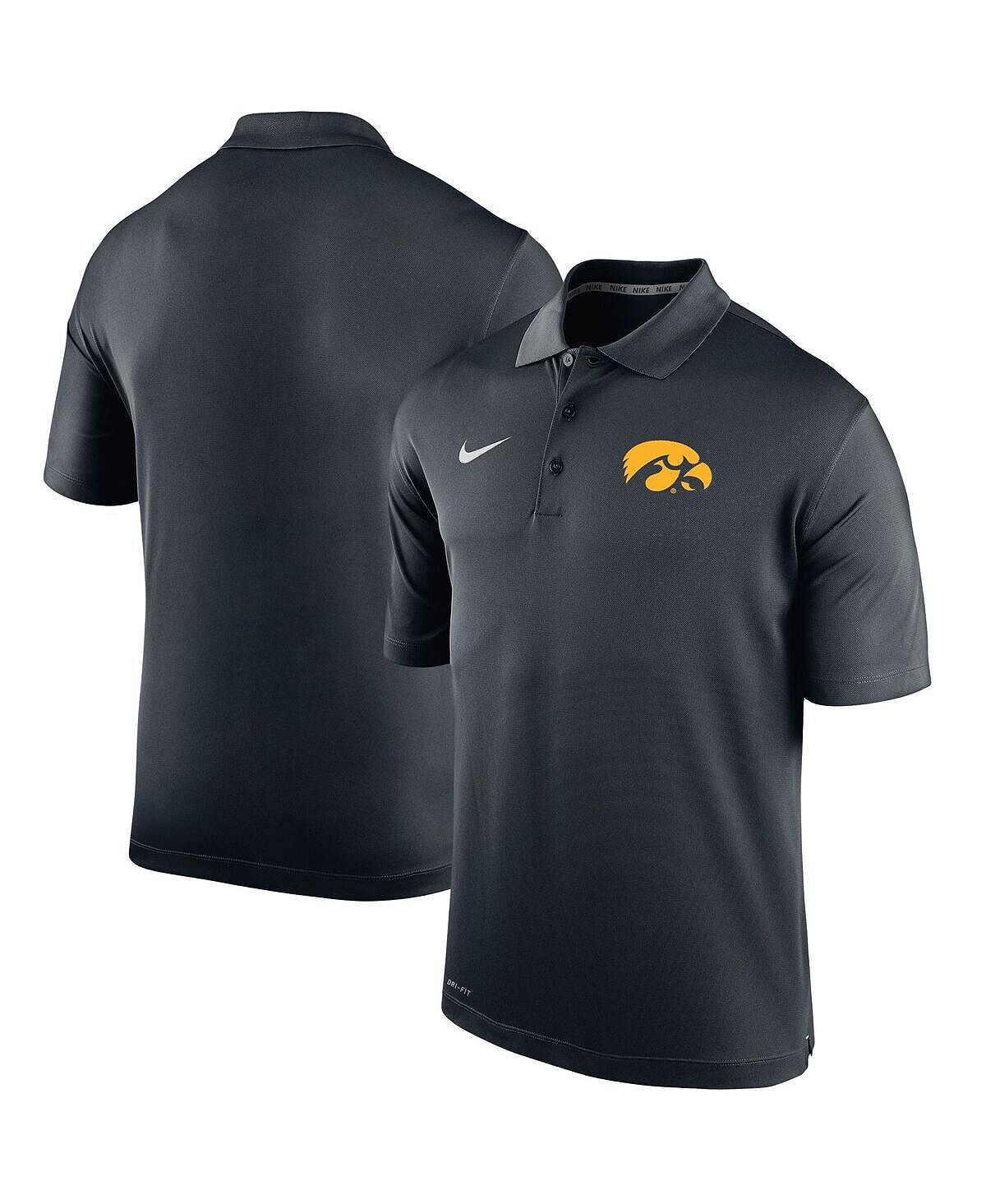 

Мужская черная рубашка-поло iowa hawkeyes big and tall primary logo varsity performance Nike, черный