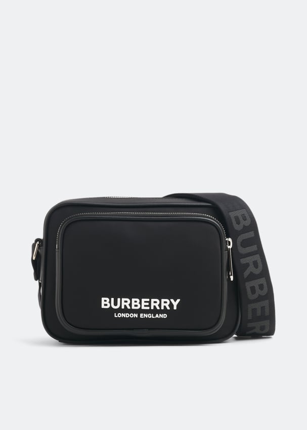 Сумка BURBERRY Logo print nylon crossbody bag, черный сумка burberry logo print nylon crossbody bag черный