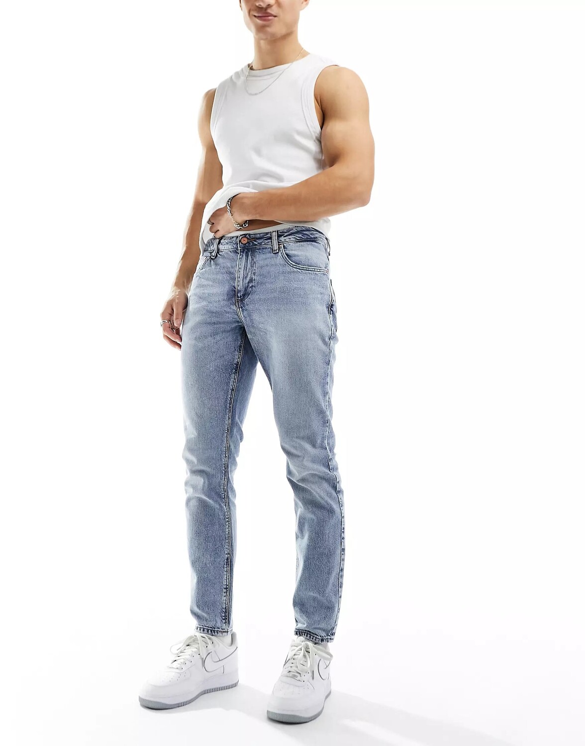 

Джинсы Asos Design Stretch Slim, темно-голубой