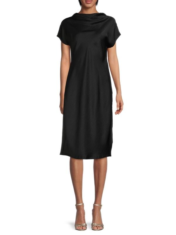 

Платье midaxi прямого кроя с воротником-стойкой DKNY Black